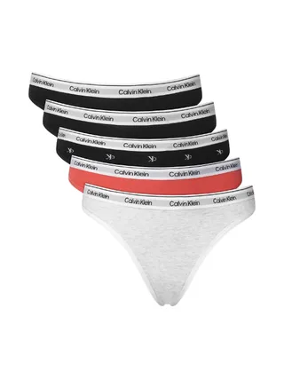 x5 Tangas Noir/Noir/Rouge Femme Calvin Klein Jeans Thong 1