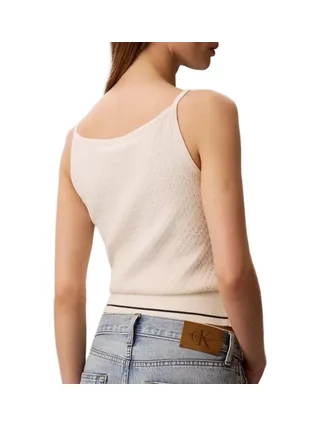 Débardeur Beige Femme Calvin Klein Jeans Slim Woven 2