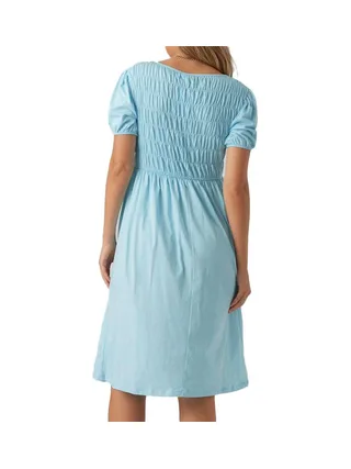 Robe de Grossesse Bleu Femme Mamalicious Pannie 2