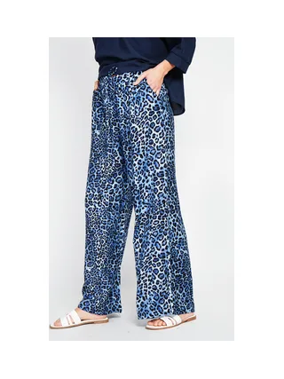 Pantalon taille haute en léopard avec cordons de serrage avec poches 3