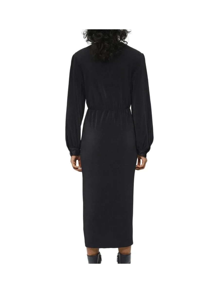 Robe Longue Plissé Noir Femme Object Shila 3