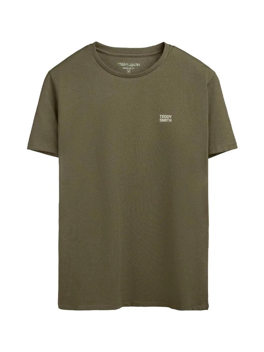 T-shirt Kaki Homme Teddy Smith Total 1 2