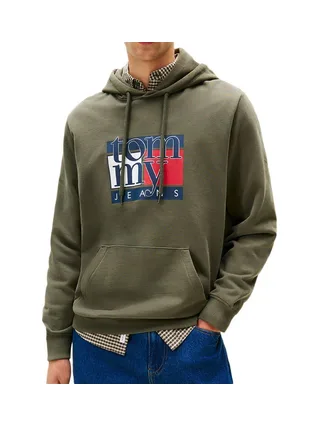 Sweat Kaki Homme Tommy Hilfiger Tjm Reg Rwb Flag 1