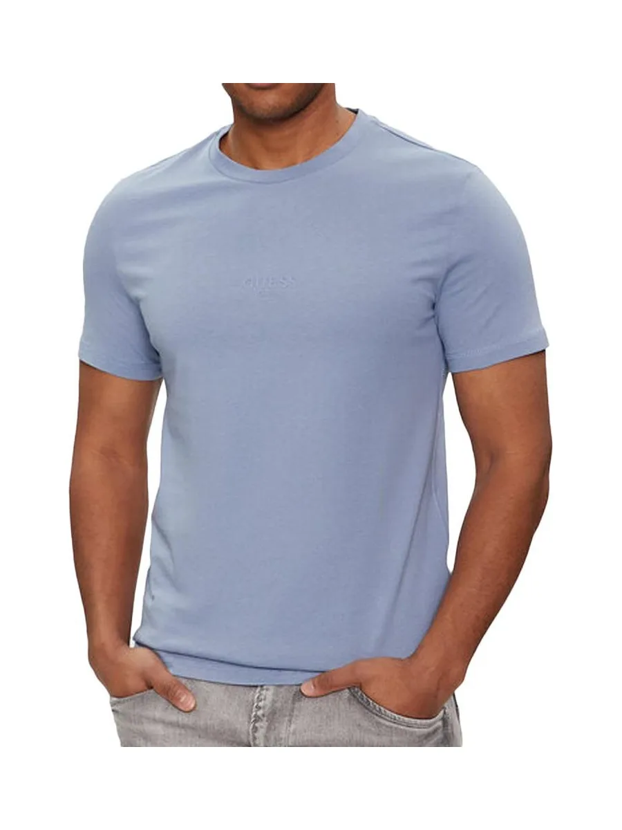T-shirt Bleu Clair Homme Guess Aidy 2