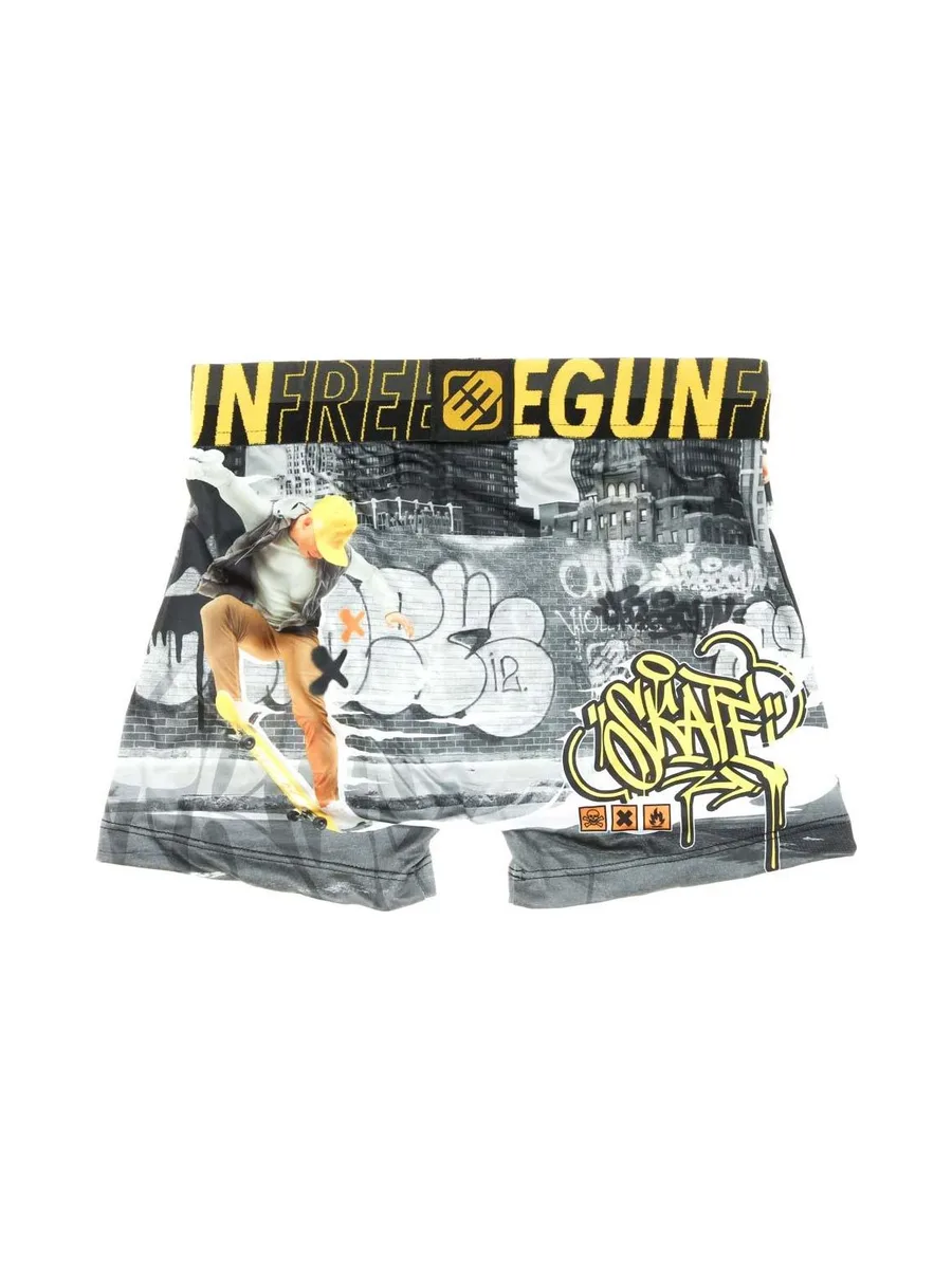 Boxer Gris/Jaune Garçon Freegun Skate 3