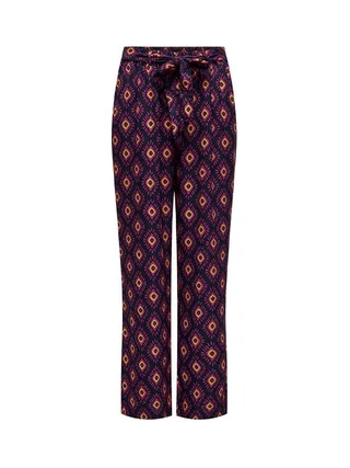 Pantalons fluide Marine/Rose Femme Only Palazzo 1