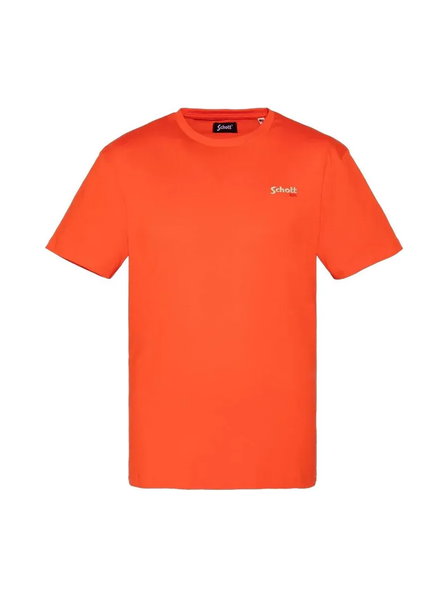 T-shirt Orange Homme Schott EMB 2