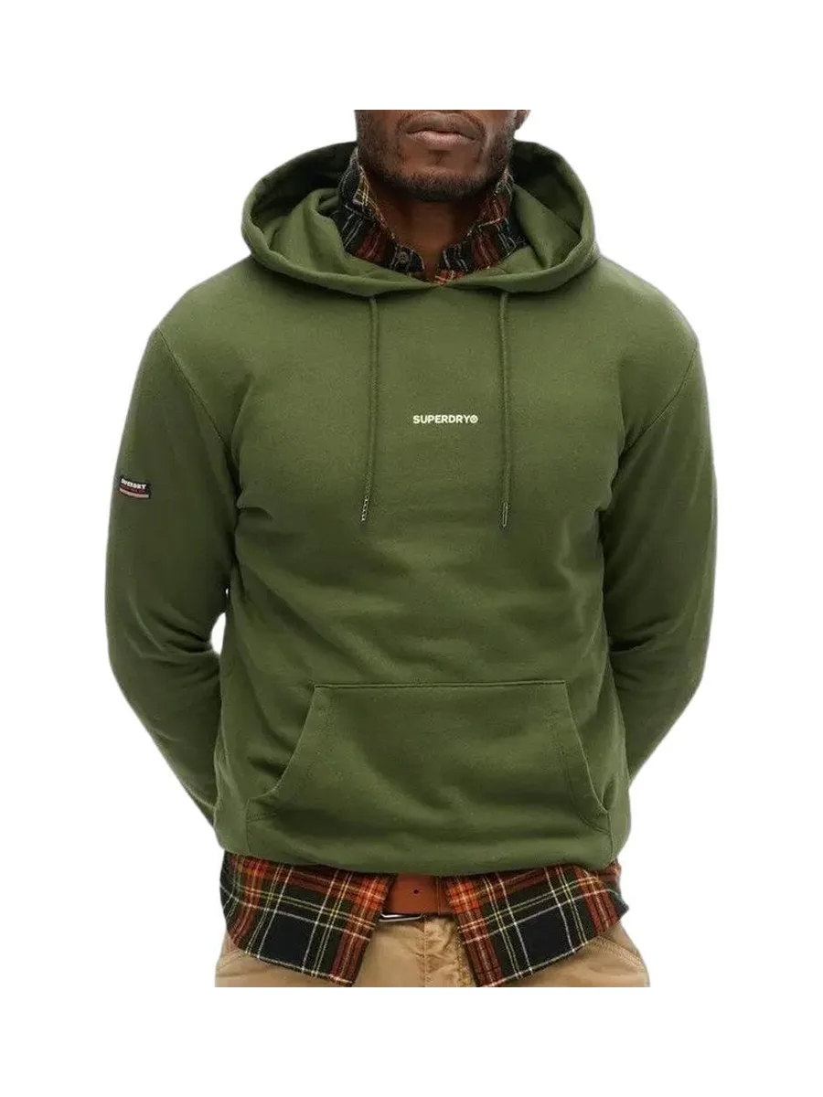 Sweat à Capuche Kaki Homme Superdry Plain Hood 1