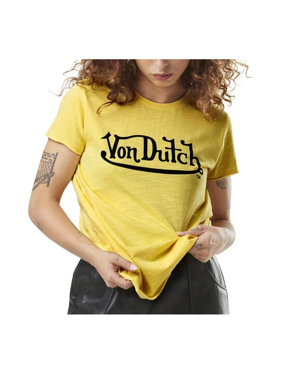 T-shirt Jaune Femme Von Dutch Slub 2