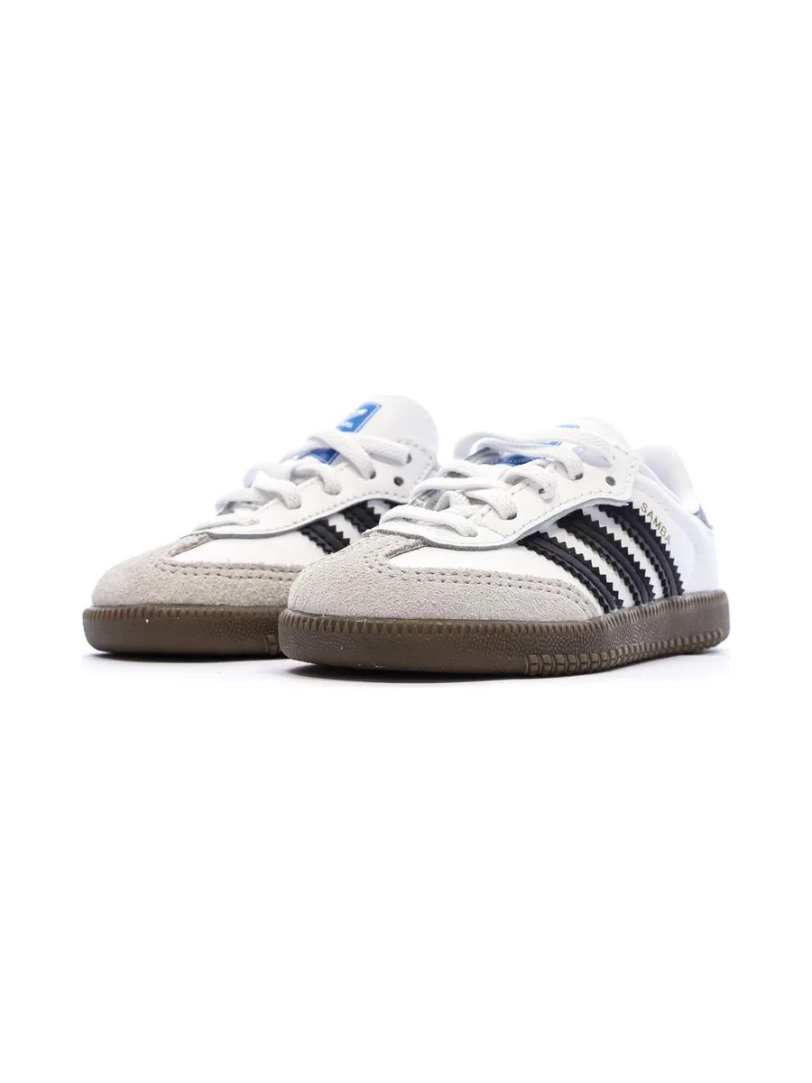 Baskets Blanches/Marron Mixte Adidas Samba 7