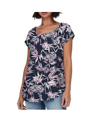 Top Marine/Rose à motifs Femme Only Nova 1
