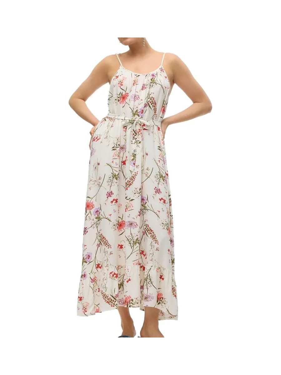 Robe Beige/Rouge/Vert Femme Vero Moda Easy 2