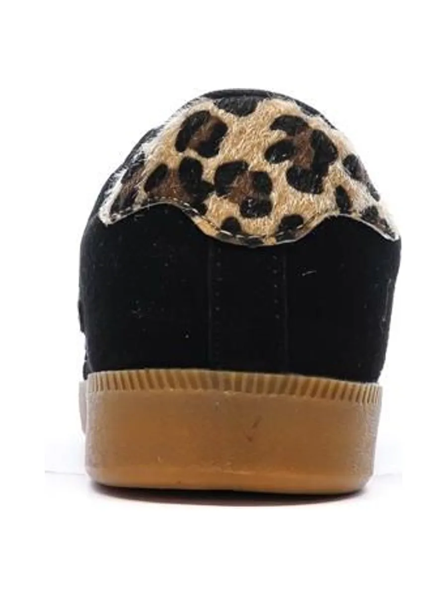 Baskets Noires/Léopard Femme Only Star 4
