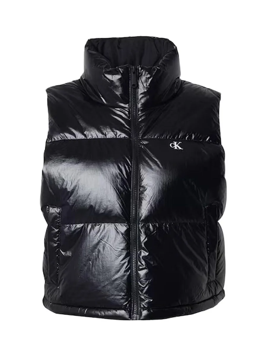 Doudoune Noire Femme Calvin Klein Jeans High-shine Puffer 2