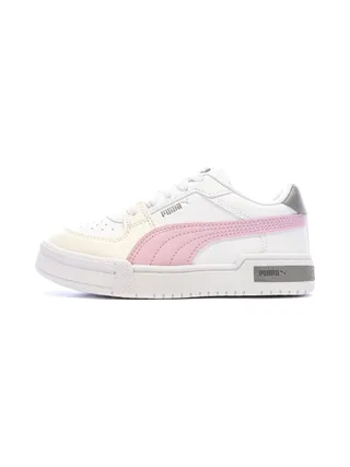 Baskets Blanches/Roses Fille Puma Ca Pro 1