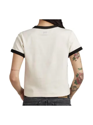 T-shirt Blanc Femme G-Star Raw Ringer Baby 2