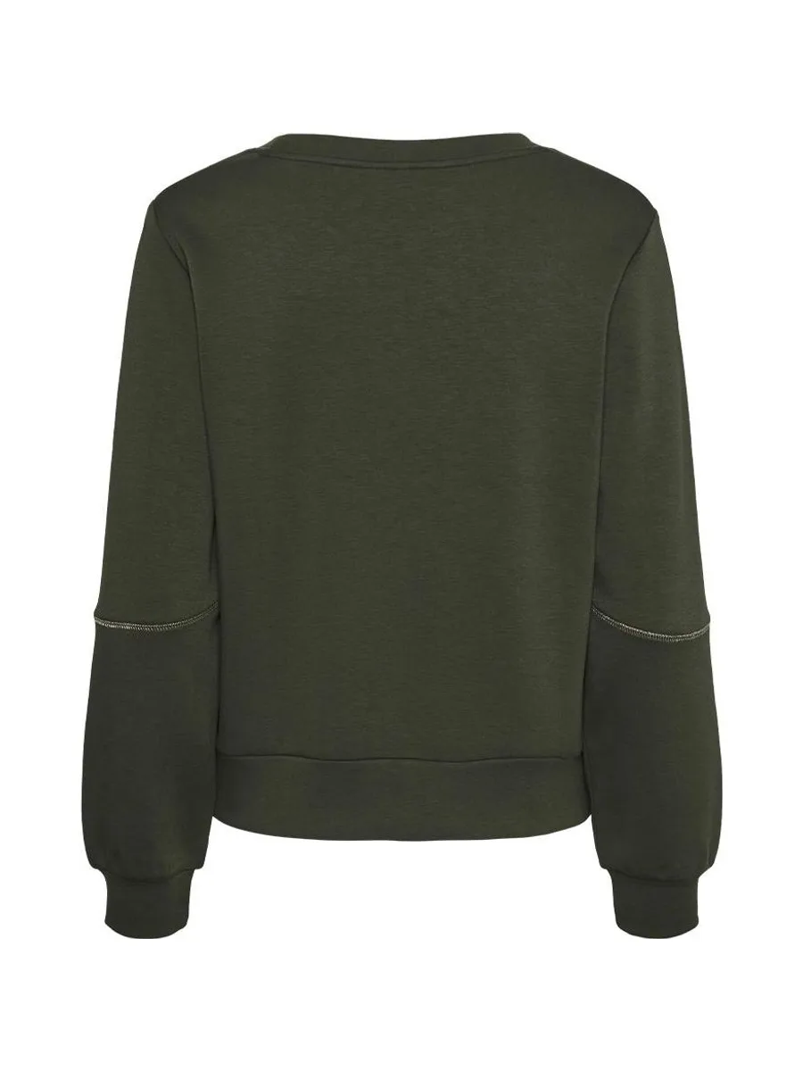 Sweat Kaki Femme Pieces Niva 3