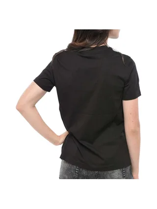 T-Shirt Noir Femme Diesel T-reg 53-d Maglietta 2