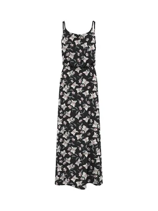 Robe Longue Noire/Rose à fleurs Femme Only Nova 1