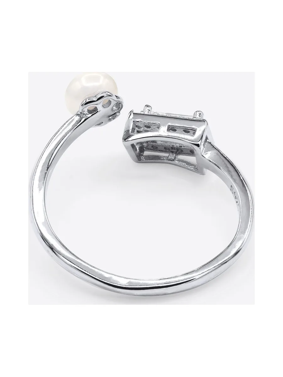 Bague Véritable Perle d'Eau Douce Bouton 5-6 mm — Argent 925 Millièmes Rhodié 5