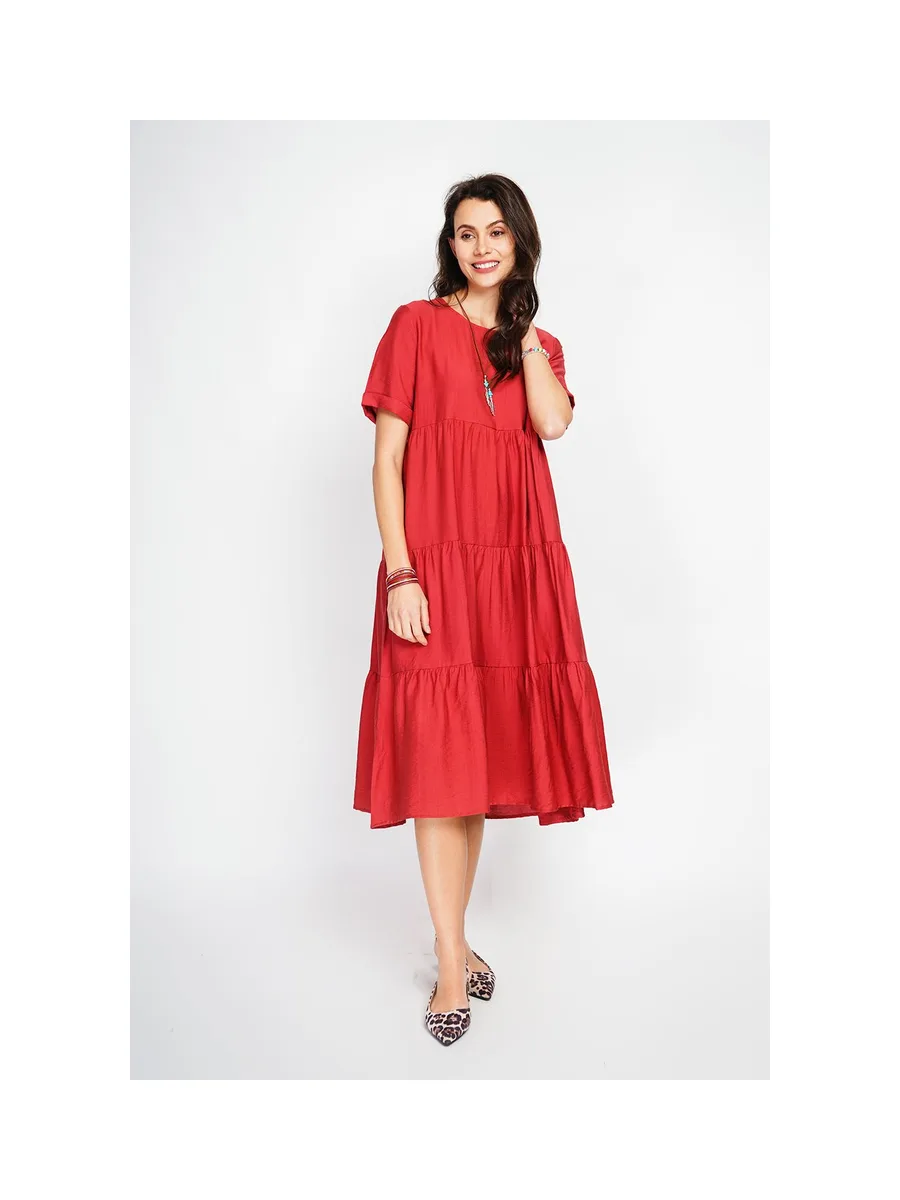Robe longue coupe babydoll à manches courtes 13