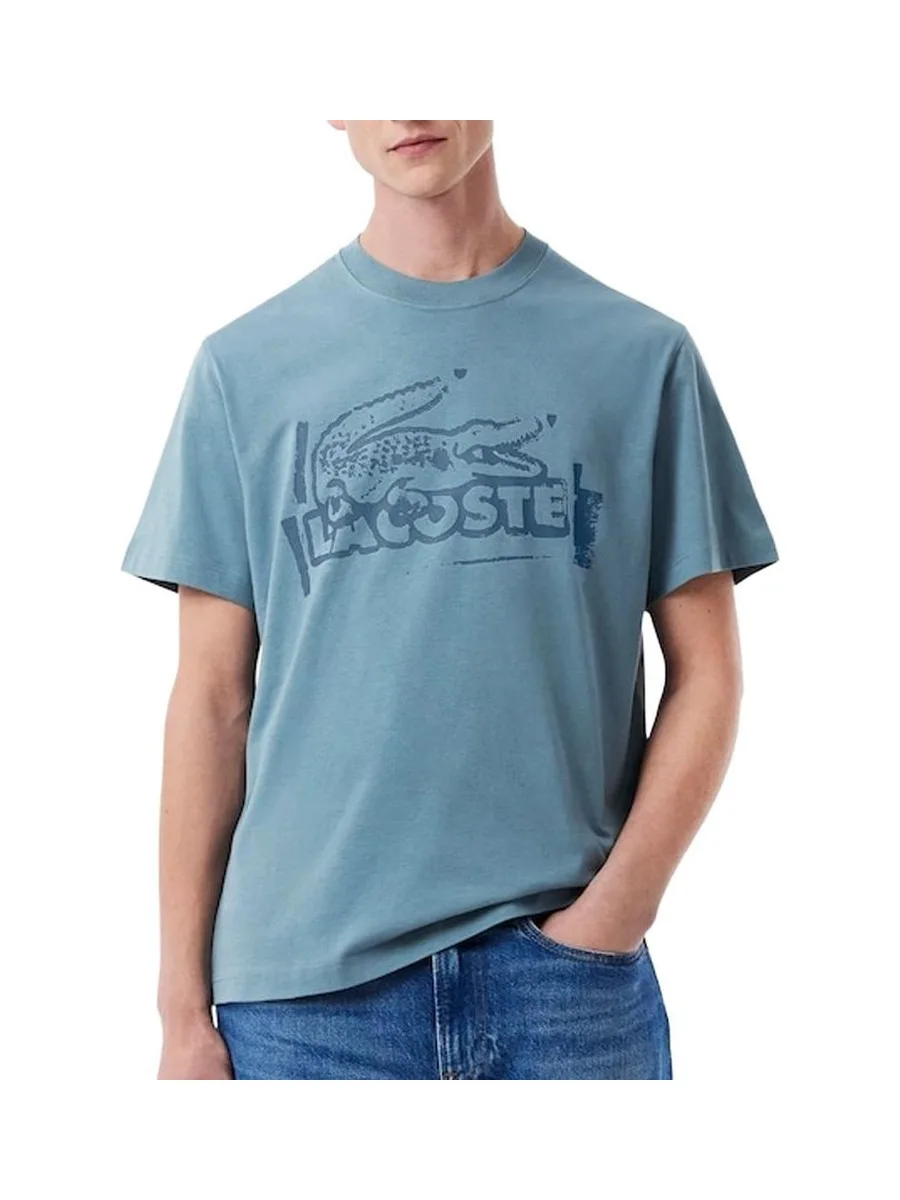 T-shirt Bleu Homme Lacoste TH0284 2