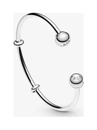 Pandora - Jonc Open silicone stoppers interchangeable end caps en argent 2