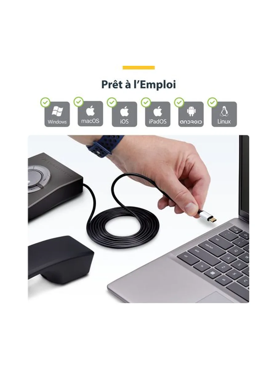 USB-C to RJ9 Adapter for Handset/Headset 9