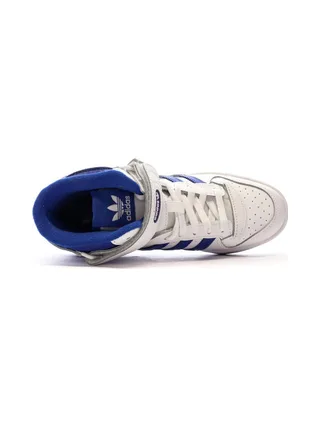 Baskets Blanches/Bleu Garçon Adidas Forum Mid 4