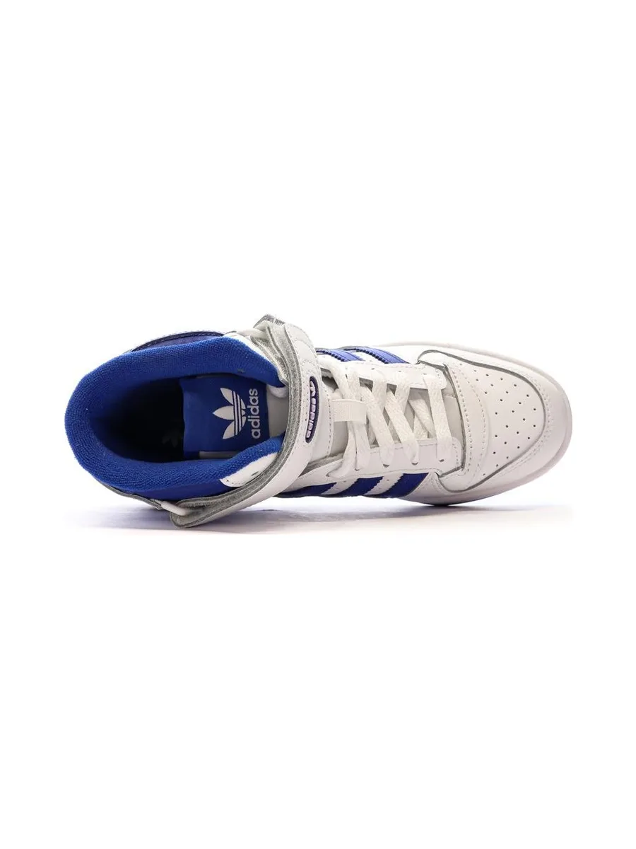 Baskets Blanches/Bleu Garçon Adidas Forum Mid 5