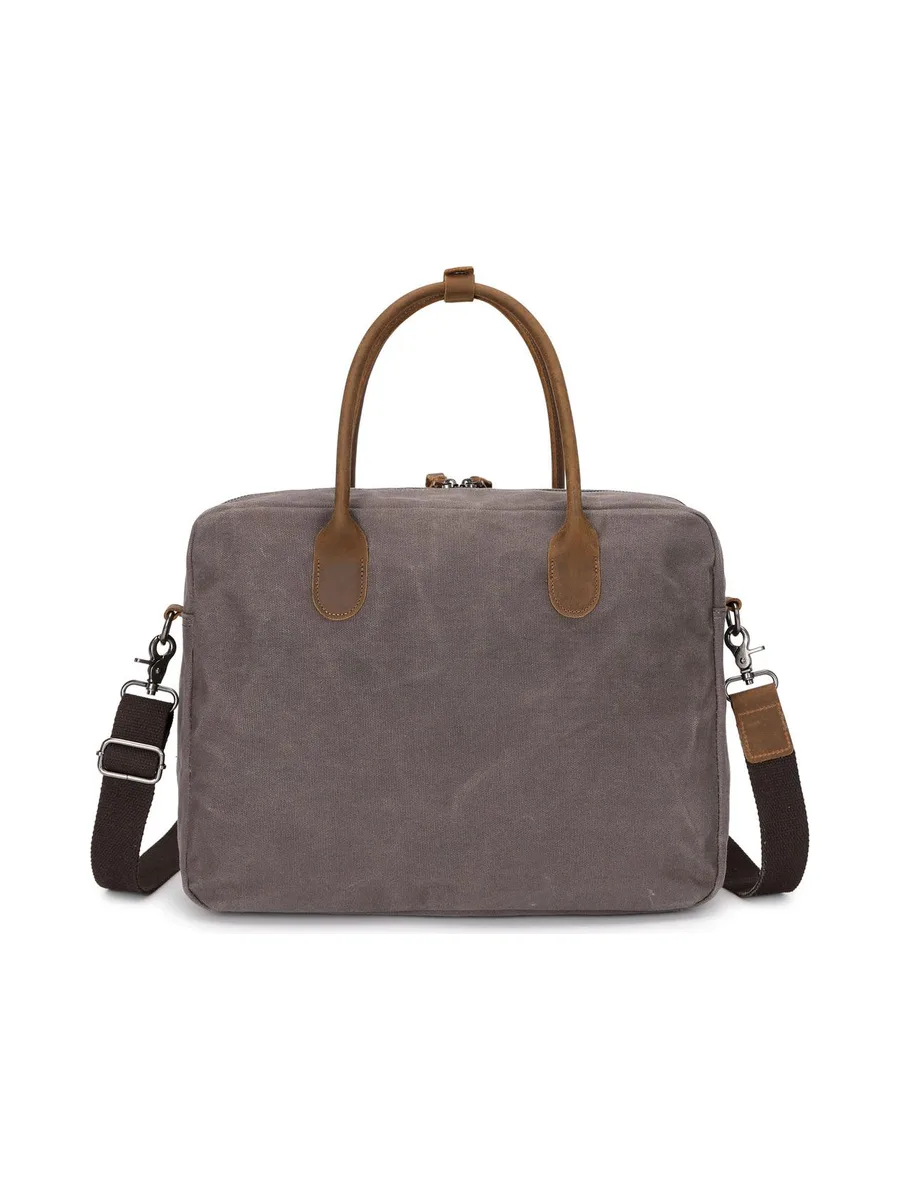 YANN - Sacoche en cuir véritable et toile enduite - Bleu 52