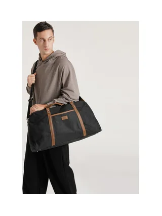 BOB - Sac de voyage en cuir véritable et toile enduite - Bleu 32