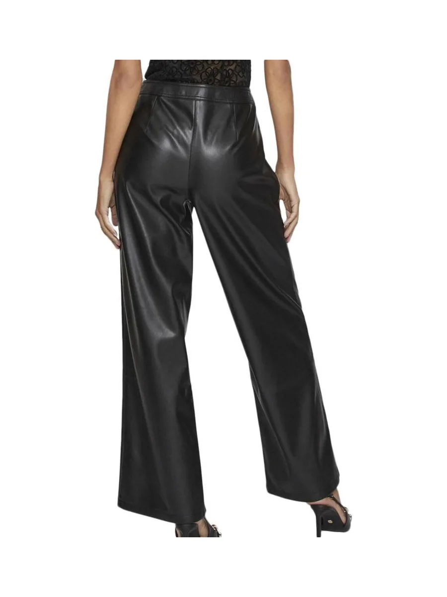 Pantalon Similicuir Noir Femme Vila Vielie Wide 2