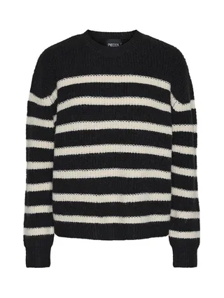 Pull Noir/Blanc Femme Pieces Klara 3