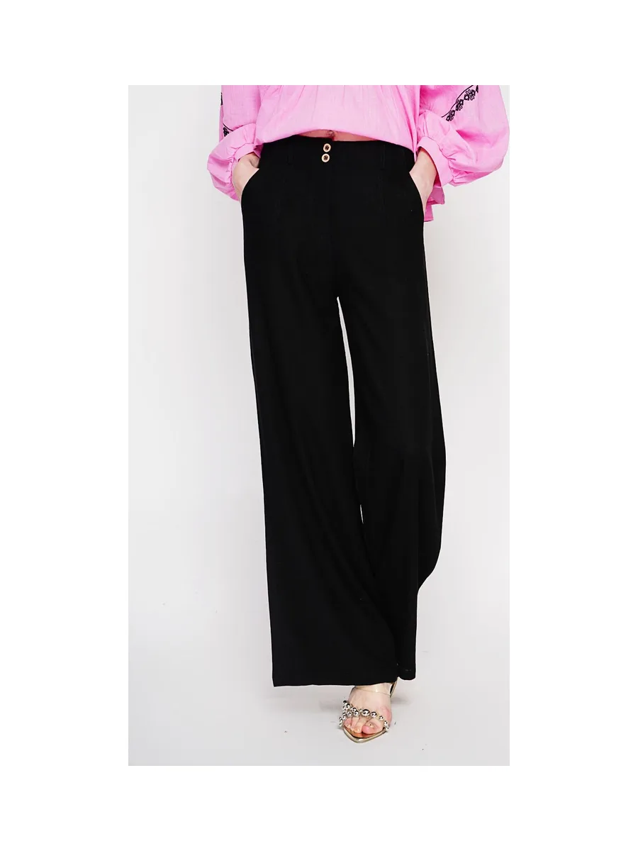 Pantalon ample Taille élastique à l'arrière avec poche plaquée 15