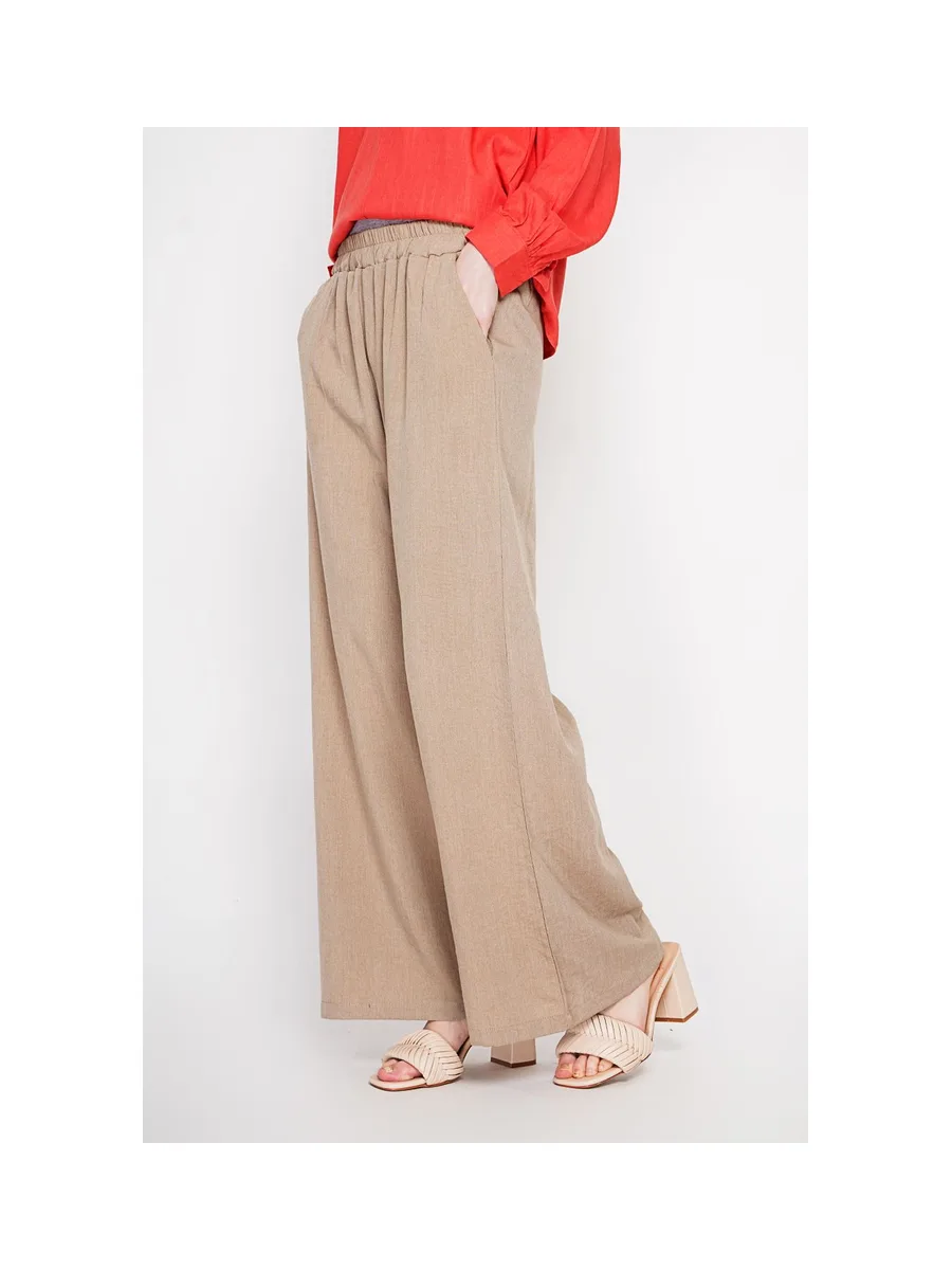 Pantalon large taille haute avec poches 5