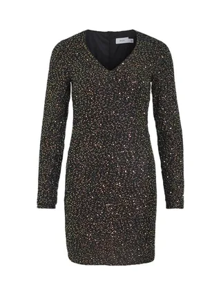 Robe Noir à Sequin Noir Femme Vila Scara 1