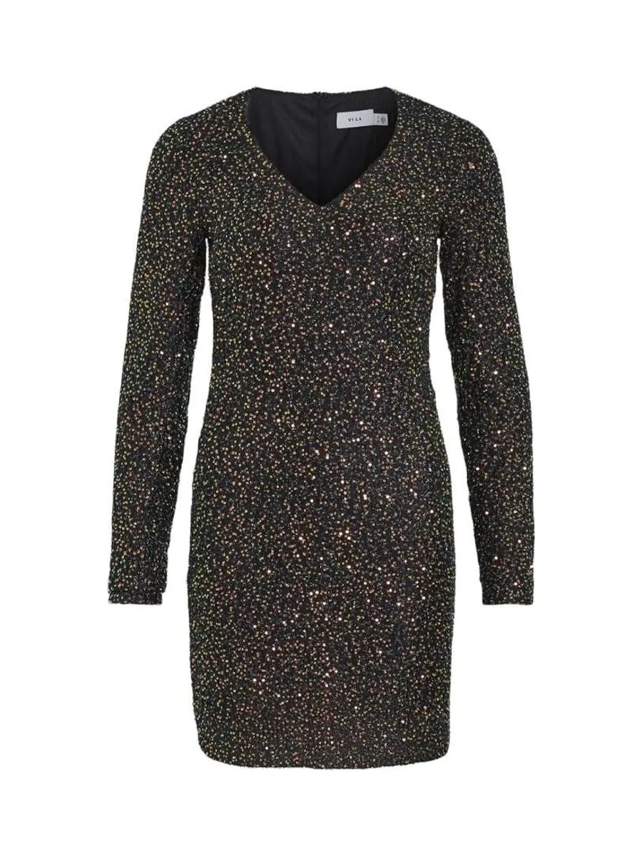 Robe Noir à Sequin Noir Femme Vila Scara 2