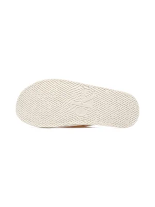 Chaussons Blanc Femme Calvin Klein Jeans Slipper Satin Moire 5