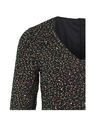 Robe Noir à Sequin Noir Femme Vila Scara 3