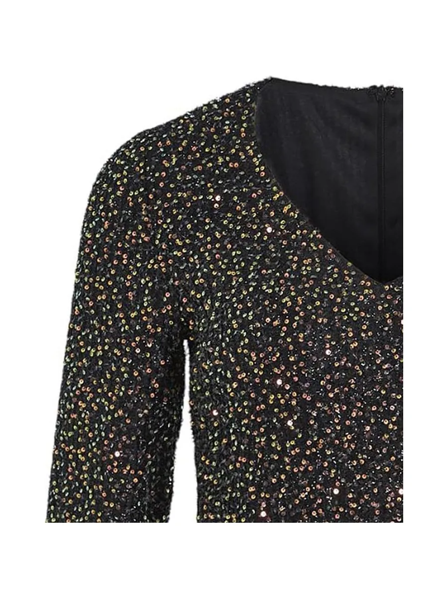Robe Noir à Sequin Noir Femme Vila Scara 4