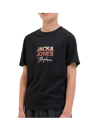 T-shirt Noir Garçon Jack & Jones Canggu 1