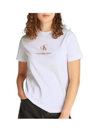 T-Shirt Blanc Femme Calvin Klein Jeans Shadow 1