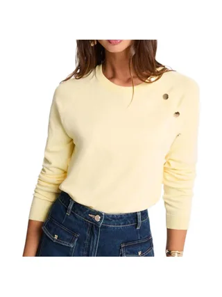 Pull Jaune Femme Morgan Boutons 1