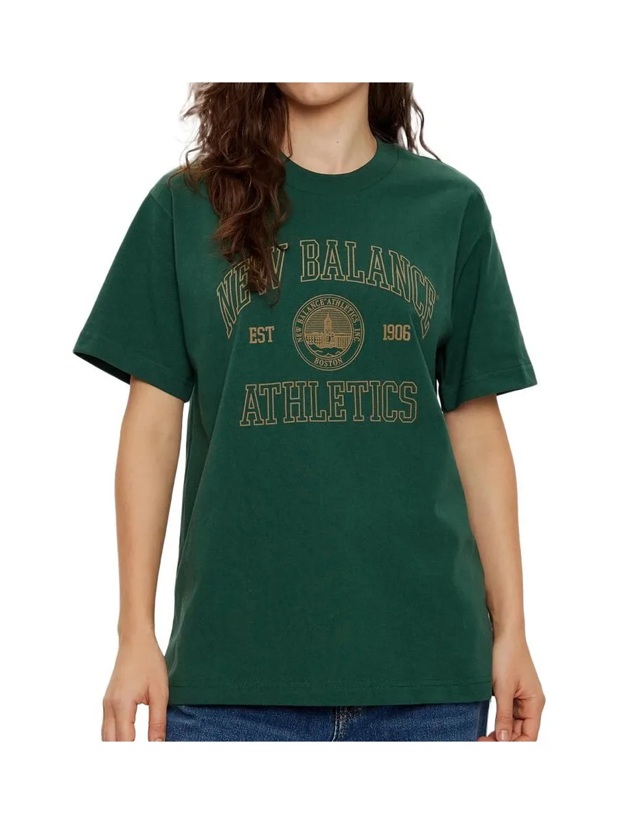 T-Shirt Vert Femme New Balance Athletics Oversized 2