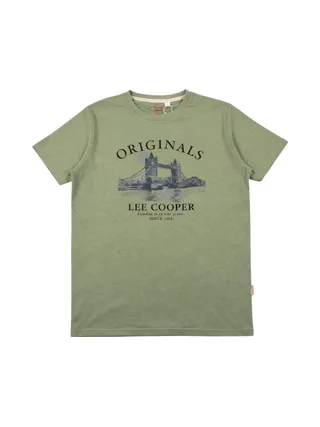 T-Shirt Kaki Homme Lee Cooper LCN820 2