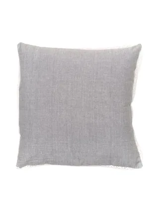 Coussin déhoussable finition dentelle coton uni TODAY CHARME 2
