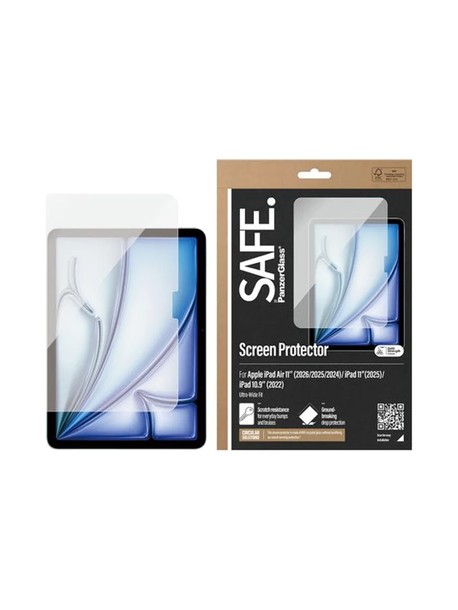PanzerGlass SAFE. by ® Screen Protector iPad Air 11'' (2024-2026) | iPad 11'' (2025) | iPad 10.9'' (2022) | Ultra-Wide Fit 2