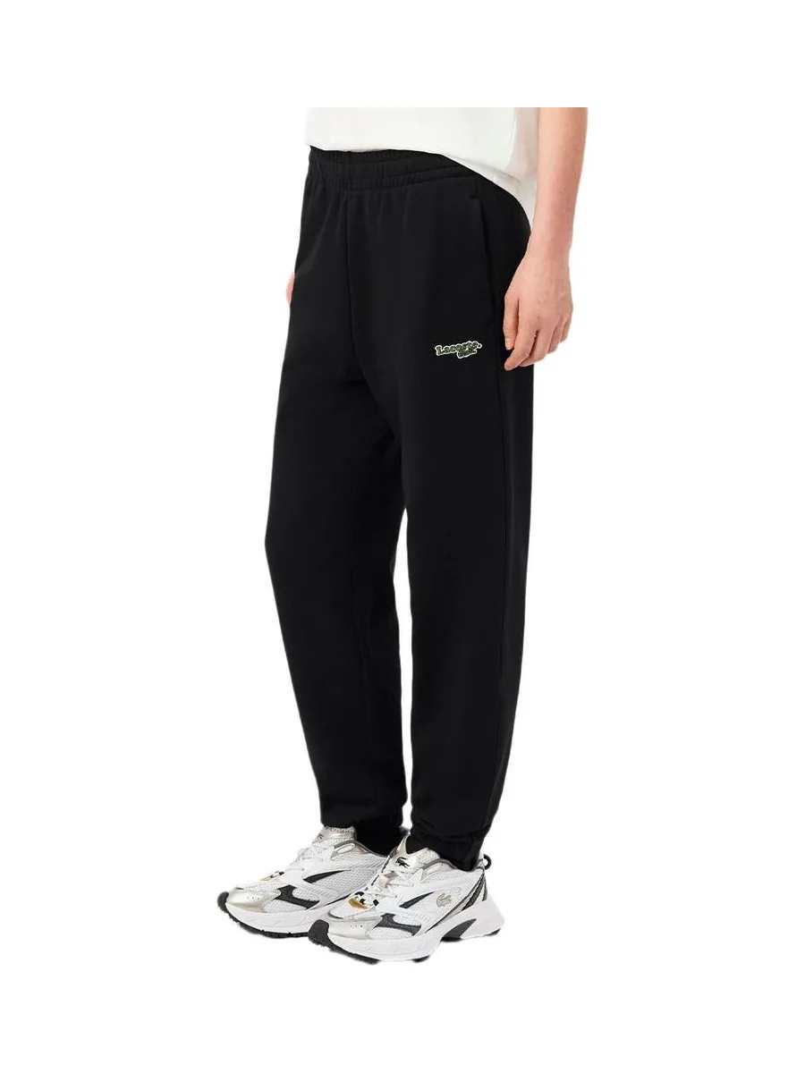 Jogging Noir Femme Lacoste straight fit siglé 2