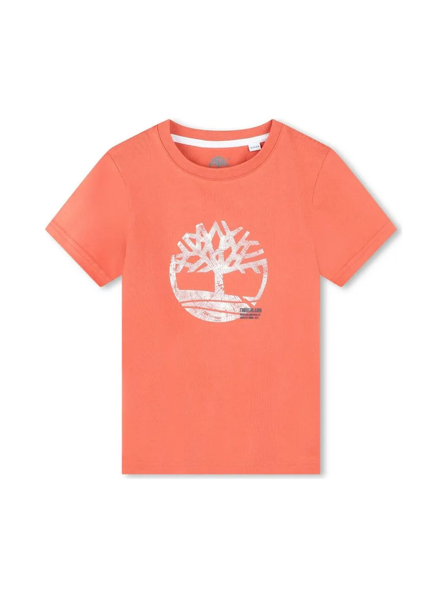 T-shirt Orange Garçon Timberland T60087 1